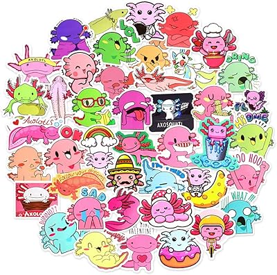 Autocollants axolotl mignons qtl pour enfants bouteilles d'eau en vinyle imperméable
