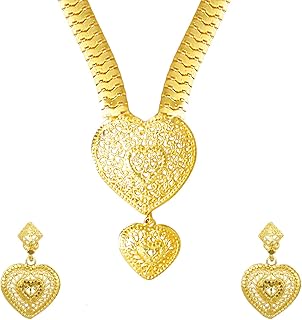 Parure de bijoux indiens traditionnels rani haar longs plaqués or 22 carats