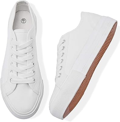Baskets blanches à plateforme noires pour femmes, chaussures de tennis décontractées à lacets