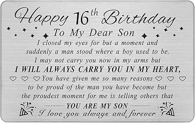 Carte de 16e anniversaire degaskin pour fils - cadeaux de joyeux anniversaire