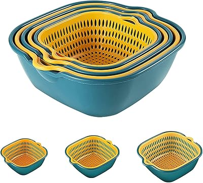 Ensemble de passoire de cuisine sagreni ensemble en plastique alimentaire portable 3