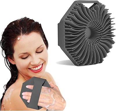 Gommage corporel en silicone antimicrobien, gommage corporel pour peaux sensibles, brosse de bain écologique pour le corps, brosse de bain corporelle en silicone, bonne mousse, charbon de bois. Diaytar Sénégal : Achetez plus, dépensez moins
