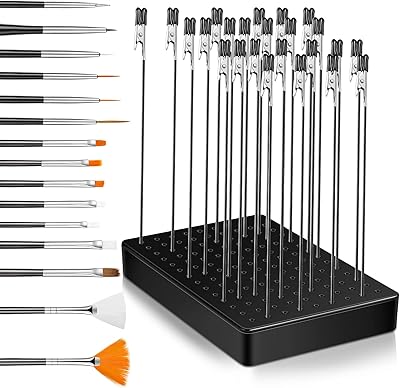 Support de base 24 pinces crocodile 15 brosses propres pour aérographe
