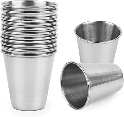 Aware paquet de 24 mini tasses en métal en acier inoxydable de 652