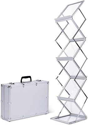 Porte-documents pliable en aluminium haïtien pour magazines et brochures, catalogues et dépliants, support