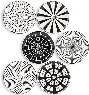 Ensemble d'assiettes noires de 8 pouces - assiettes à salade | assiettes à