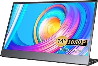 Moniteur de jeu portable evisafe 14 pouces, 1920 x 1080 fhd ips 100%