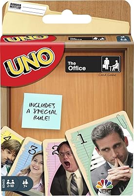 Jeu de cartes mattel uno the office avec 112 cartes et instructions, cadeau