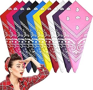 Delfino 10 pièces assorties de bandana cachemire multifonctionnel unisexe nouveauté imprimé foulard
