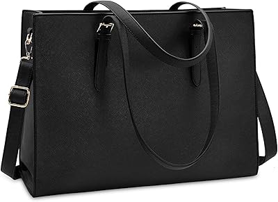 Sac pour ordinateur portable en cuir imperméable et léger pour femme, taille 15,6