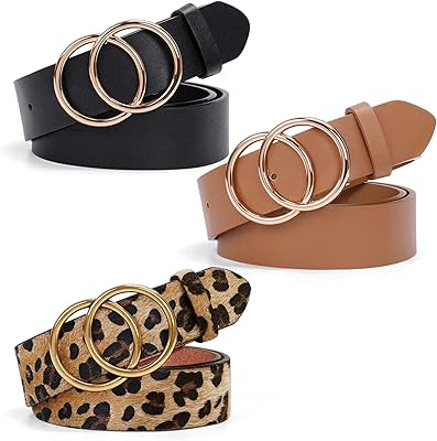 3 pièces ceinture en simili cuir souple pour femmes pour robe en jean