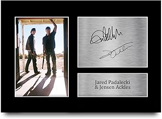 Hwc trading a4 jared padalecki & jensen ackles cadeaux surnaturels imprimés photo signée