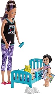 Barbie skipper babysitters inc. ensemble de jeu pour l'heure du coucher avec poupée