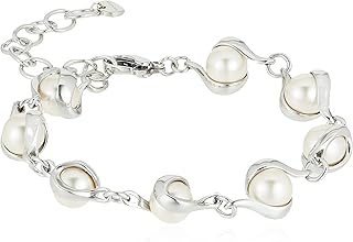Bracelet en argent pour femme skagen, skj0092040, 19 centimètres, acier inoxydable, perles