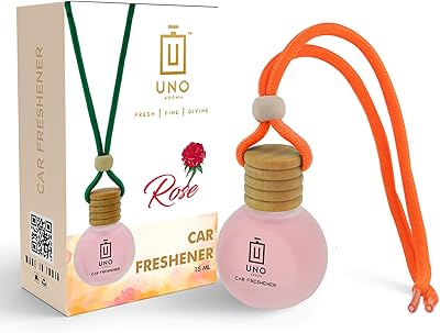 Désodorisant de voiture à suspendre uno aroma avec parfum de rose/nos parfums