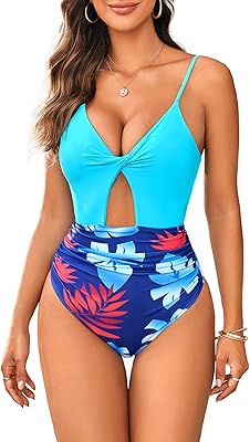 Maillots de bain une pièce découpés pour femmes, contrôle du ventre, col