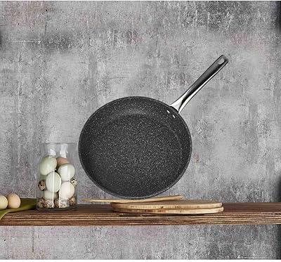 Poêle à frire antiadhésive falise en granit noir 28 cm)