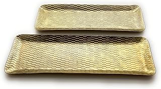 Souk designs ensemble de plateaux de service rustiques, plateaux de rangement polyvalents