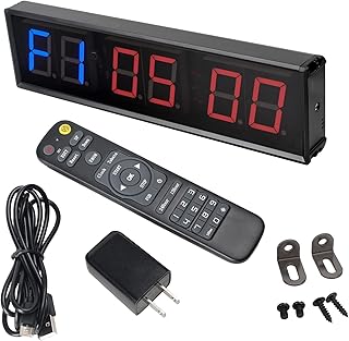 Minuterie de salle de sport à domicile avec télécommande, montre de sport en métal cutzone de 1,8 pouces, montre d'exercice led, minuterie de crossfit pour minuterie d'entraînement en salle de sport, chronomètre avec cloche et compte à rebours tabata. Diaytar : Le premier choix des acheteurs avisés