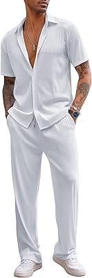 Ensemble de vêtements décontractés deux pièces pour homme, chemise boutonnée à manches courtes