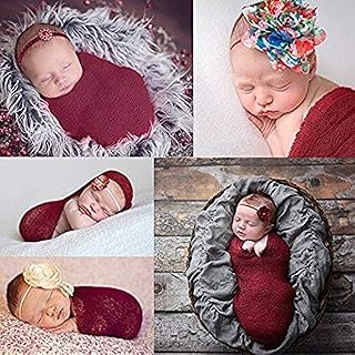 Accessoires photo extensibles pour nouveau-né, accessoires de photographie pour bébé (rouge vin)