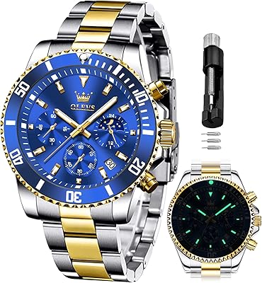 Montre chronographe de luxe pour hommes, mouvement à quartz en acier inoxydable, résistant