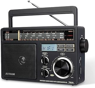Radio fm am sw portable retex tr618, radio numérique à ondes courtes, alimentation