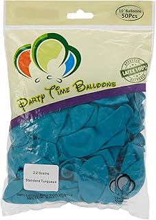 Party time turqu0ise ballons en latex standard couleur unie 10" 50pcs