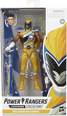 Power rangers lightning collection, figurine de collection dino charge gold ranger de 6