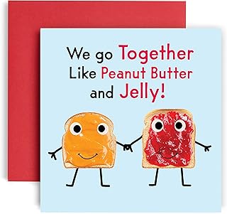 Carte d'anniversaire huxters – we go together peanut butter jelly – carte romantique