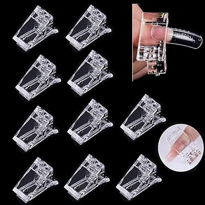 10pcs clips de pointe d'ongle pour la construction rapide de polygel, pinces à