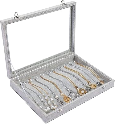 Plateau à bijoux organisateur de bijoux multifonctionnel avec couvercle et serrure pour bagues