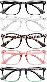 Lunettes bloquant la lumière bleue, 5 pièces de lunettes d'ordinateur pour femmes/hommes, lunettes