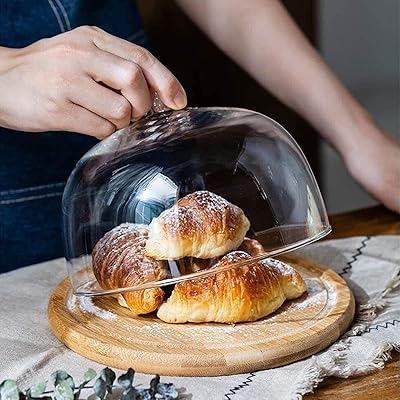 Présentoir à gâteau tournant q&w 32 cm avec couvercle en forme de dôme