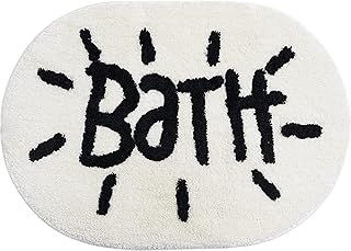 Joli grand tapis de bain ovale blanc (20" x 32")
