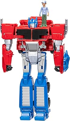 Figurine transformers earth spark spin changer optimus prime de 8" avec figurine ruby