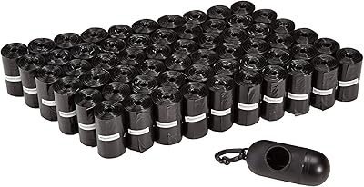 Sacs à déjections canines standard amazonbasics avec distributeur et clip pour laisse