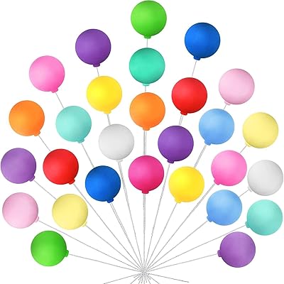 30 pièces de mini ballons colorés décorations de gâteau rond pour décoration