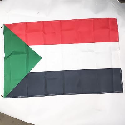 Drapeau du soudan (120x180 cm) - un côté avec vue latérale