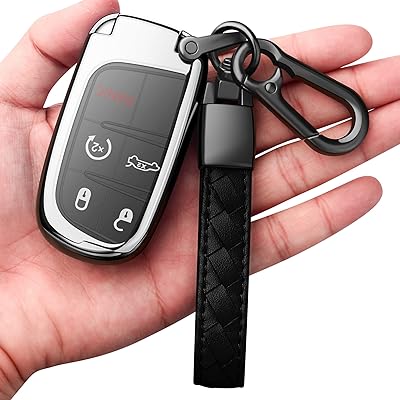 Protecteur de clé de voiture jeep avec porte-clés en cuir tpu souple