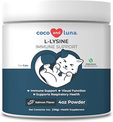Supplément de l-lysine pour chats 4oz 120g les éternuements et l'écoulement