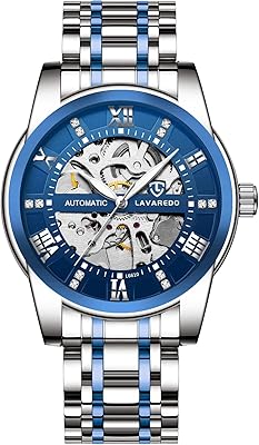 Montre squelette mécanique noire pour homme, montre à remontage automatique résistante à l'eau