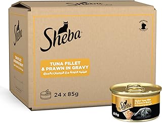 Boîte de nourriture pour chat au thon et aux crevettes sheba