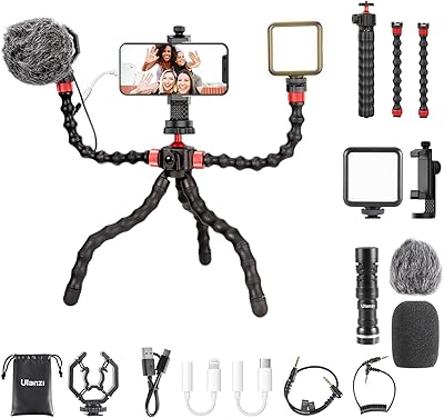Kit de vlogging ulanzi, support de trépied mobile flexible avec support de caméra
