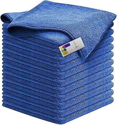 Chiffon de nettoyage en microfibre bleu (paquet de 10 pièces) chiffons pour nettoyer
