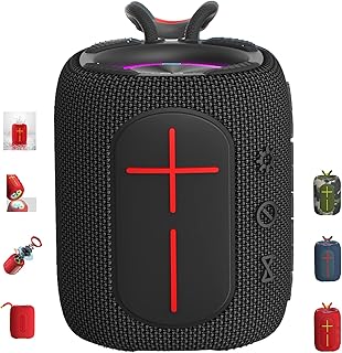 Haut-parleur bluetooth portable avec microphone intégré, radio fm avec lumière rvb, sans fil
