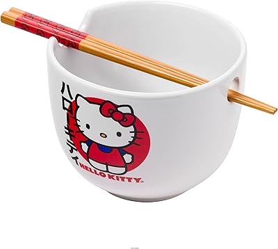 Bol de riz ramen en céramique japonaise silver buffalo sanrio hello kitty