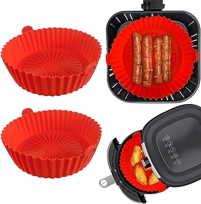 Doublures rondes en silicone pour friteuse à air, 2 pièces bol en silicone