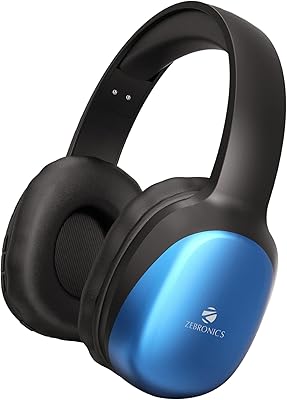 Casque supra-auriculaire sans fil zebronics zip-thunder pro avec bluetooth v5.0 jusqu'à 21 heures
