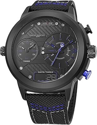 Wh6405 pu bracelet en cuir montres décontractées hommes trois fuseaux horaires affichage montre